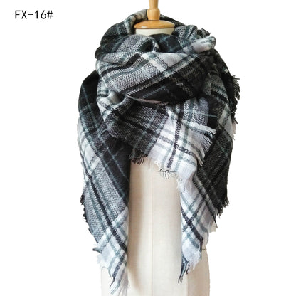 Double-Sided Colorful Plaid Scarf with Cashmere-like Feel - myETYN