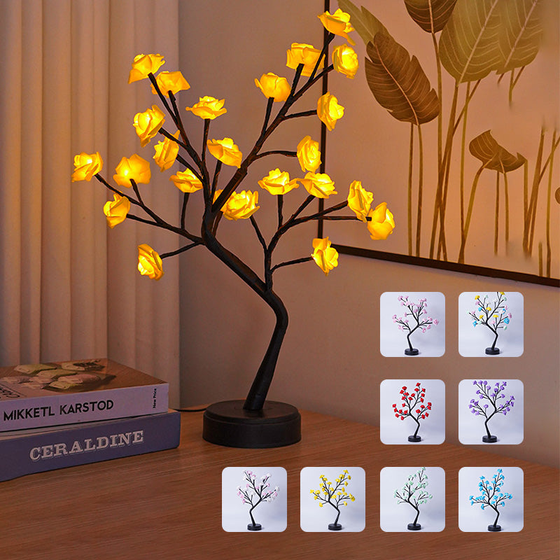 USB-Powered Fairy Rose Tree Table Lamp - Ideal Gift for Wedding, Valentine, and Christmas Decor - myETYN