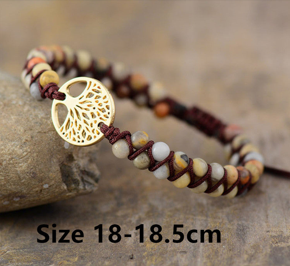 Natural Agate Beads, Hand-woven Yoga Friendship Lover Bracelet