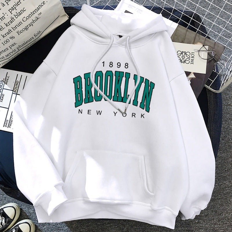 1898 Brooklyn New York Printed Women Hoodie - myetyn