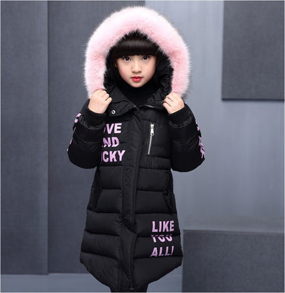 Hooded Long Sleeve Girls Padded Cotton Clothes