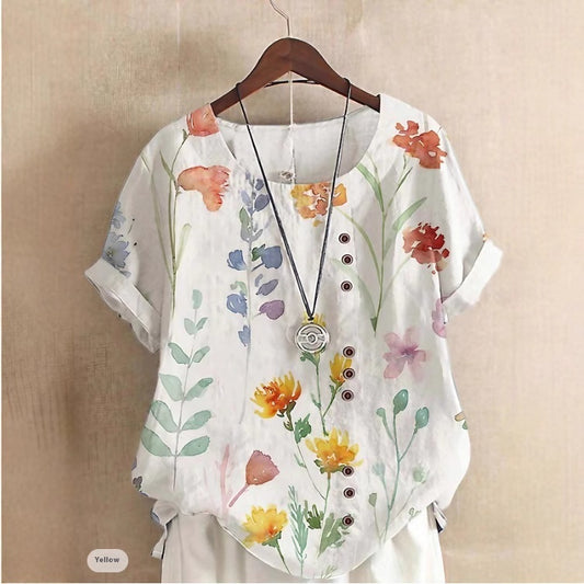 Digital Printed All-matching Women's Fashion T-shirt