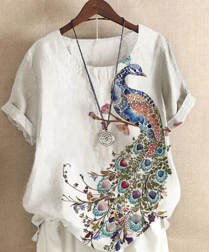 New Short-sleeved T-shirt Flower And Plant Painting 3D Digital Printing Top