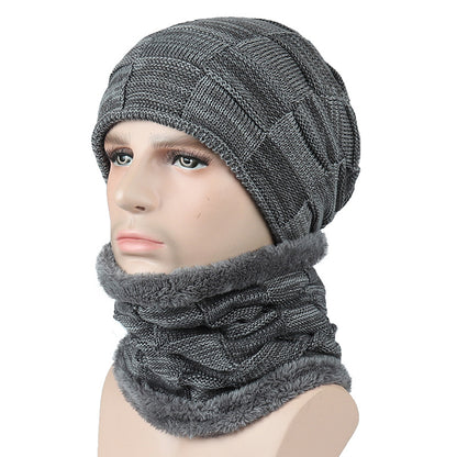 Autumn And Winter New Men's Square Plaid Fleece Beanie Hat - myETYN