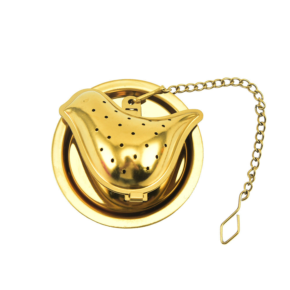 Gold Pendant Chain Tea Ball Stainless Steel Filtration Office Tea Making Device - myETYN