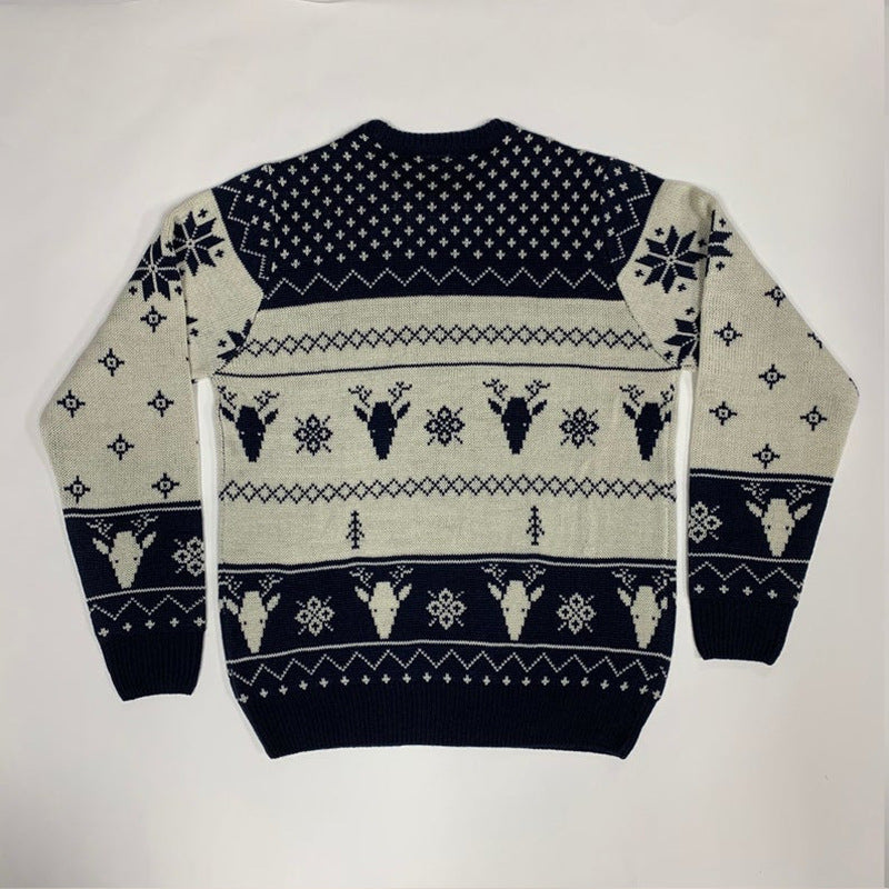 Pullover Crewneck Jacquard Christmas Sweater - myETYN