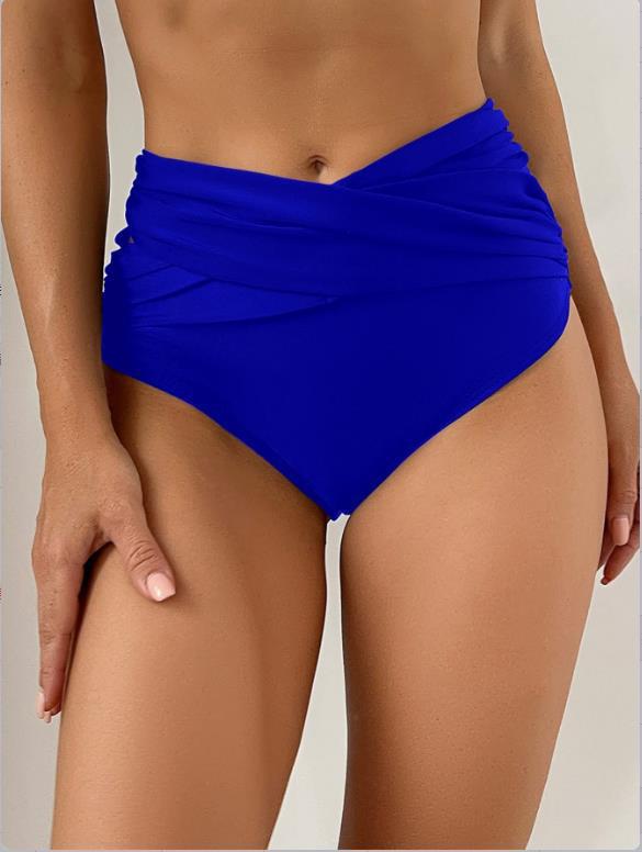 Women's Fashion Pure Color Thickened Conservative High Waist Durable Swimming Trunks - myETYN