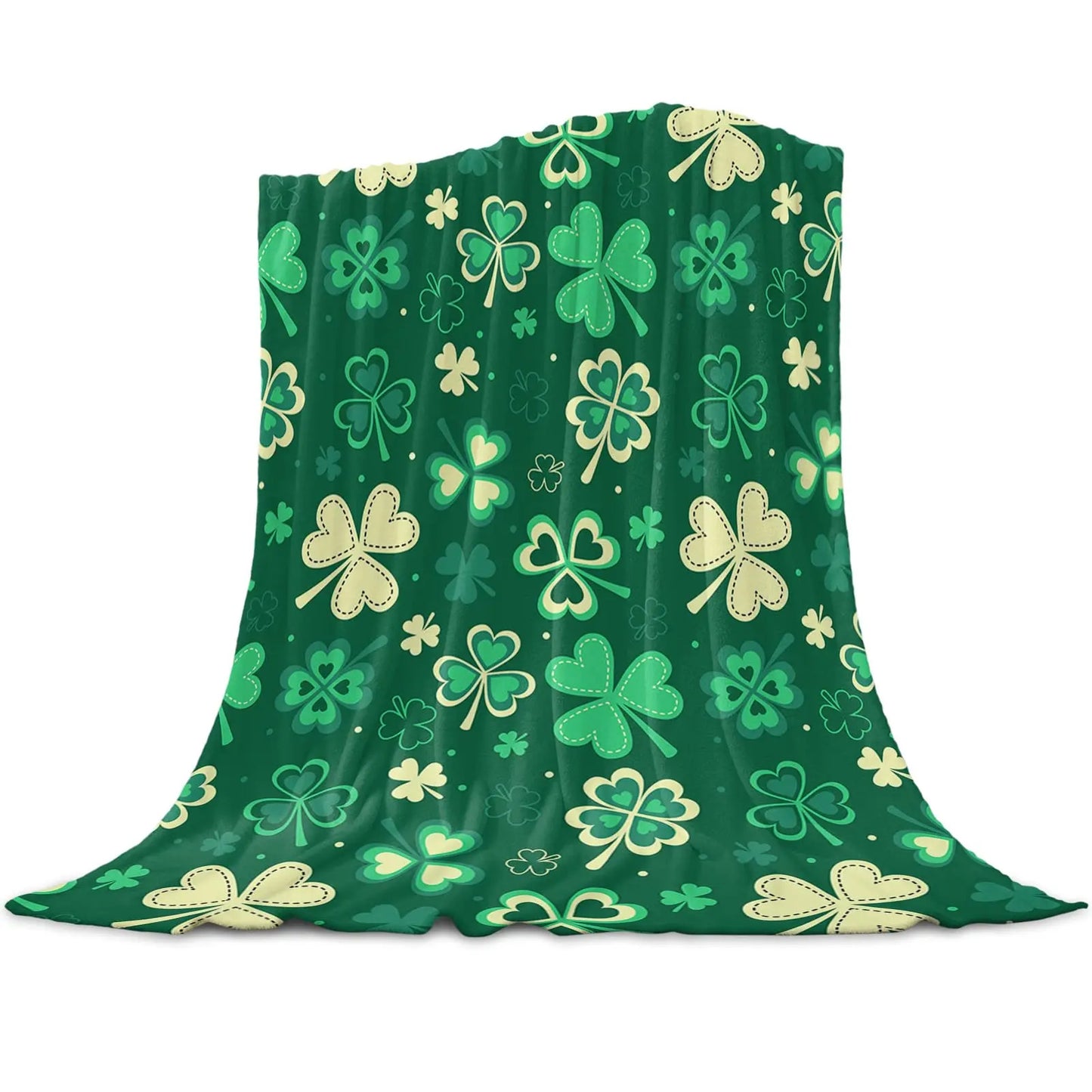 Clover Design Flannel Blanket: Versatile for Sofa Decoration or Bed Use