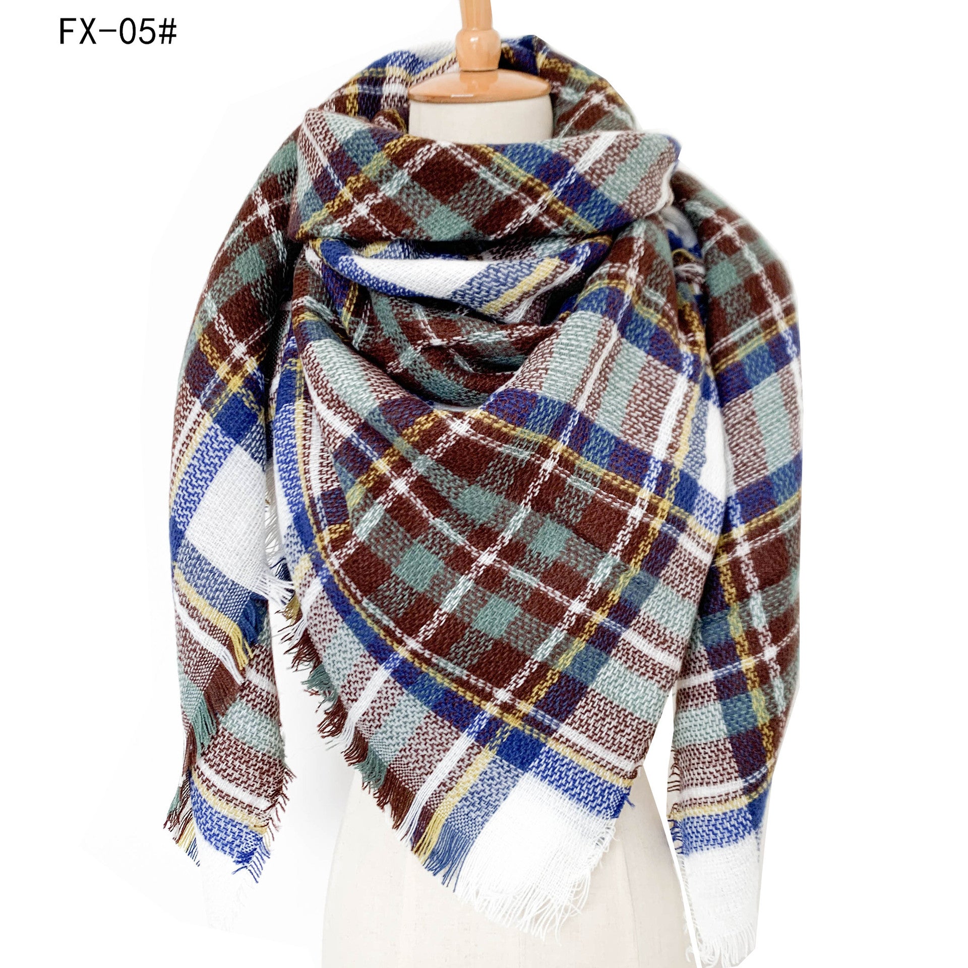 Double-Sided Colorful Plaid Scarf with Cashmere-like Feel - myETYN