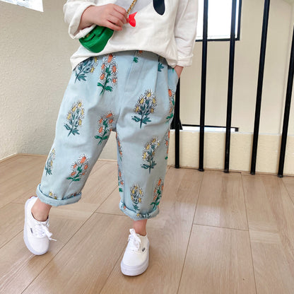 Flower Children's Foreign Style Broken Flower Radish Baby Trousers