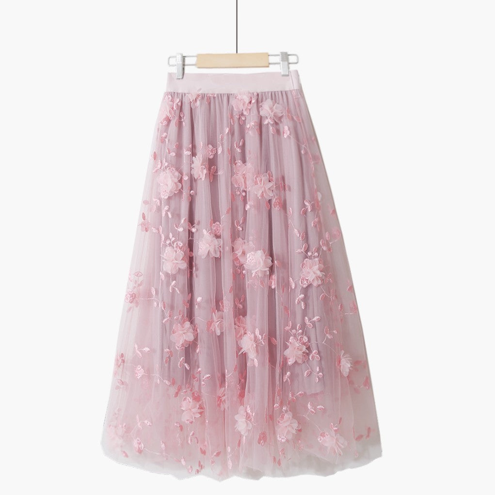 Mesh Sweet Mid Length Skirt