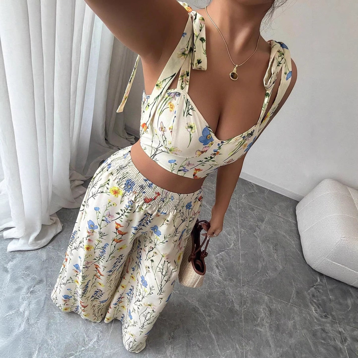 Printed Camisole & Pants Set – Lightweight Summer Co-Ord for Women