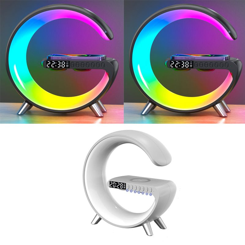 2023 New Intelligent G Shaped LED Lamp Bluetooth Speake Wireless Charger Atmosphere Lamp App Control For Bedroom Home Decor - myetyn