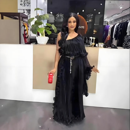 Fashionable One-Shoulder Elegant Evening Dress