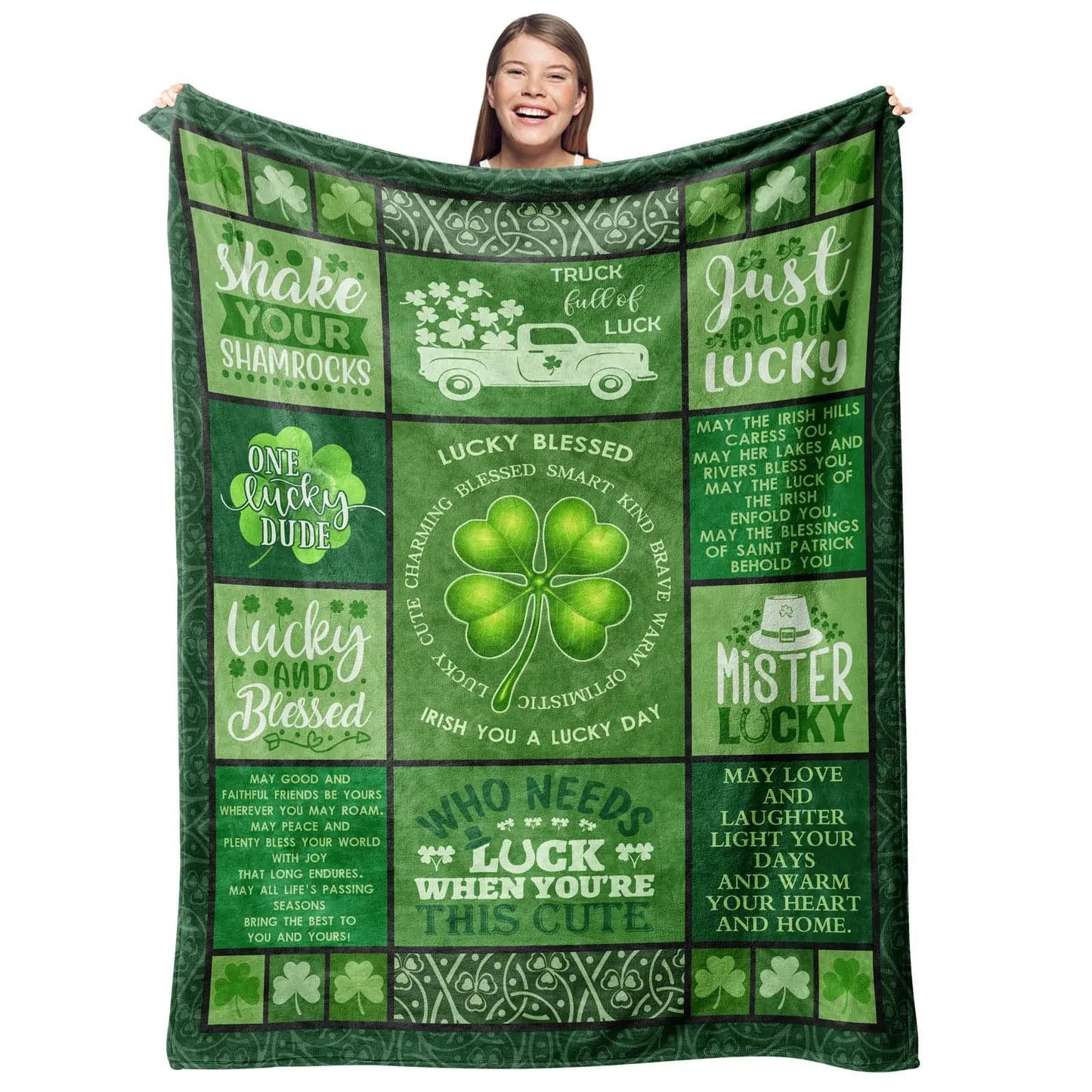 Clover Design Flannel Blanket: Versatile for Sofa Decoration or Bed Use