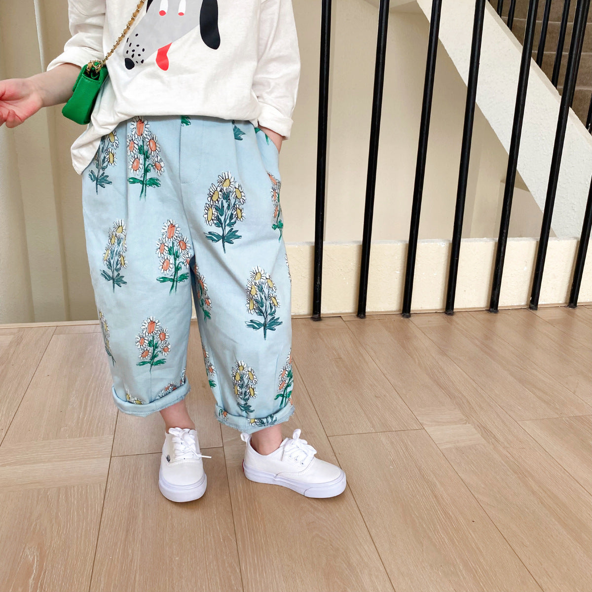 Flower Children's Foreign Style Broken Flower Radish Baby Trousers