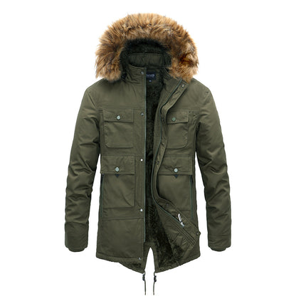 Winter Coat Men's Cashmere Long Cotton-padded Jacket - myETYN