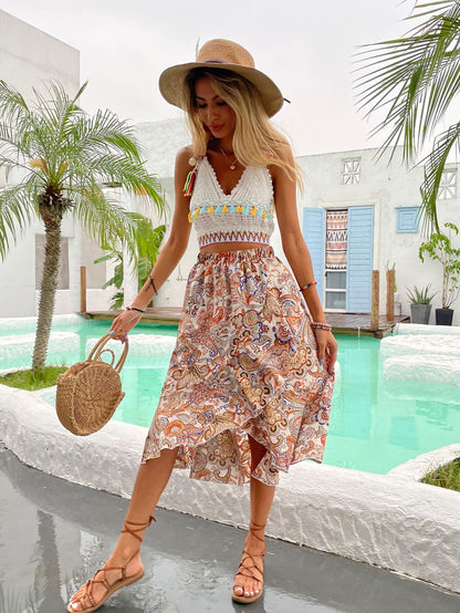 Mid-length Floral Print Light Mature All-match Mid-length Skirt