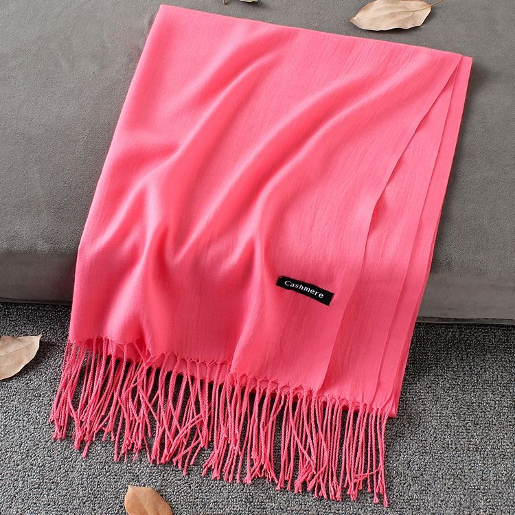 Fashion Simple Solid Color Tassel Scarf Shawl - myETYN