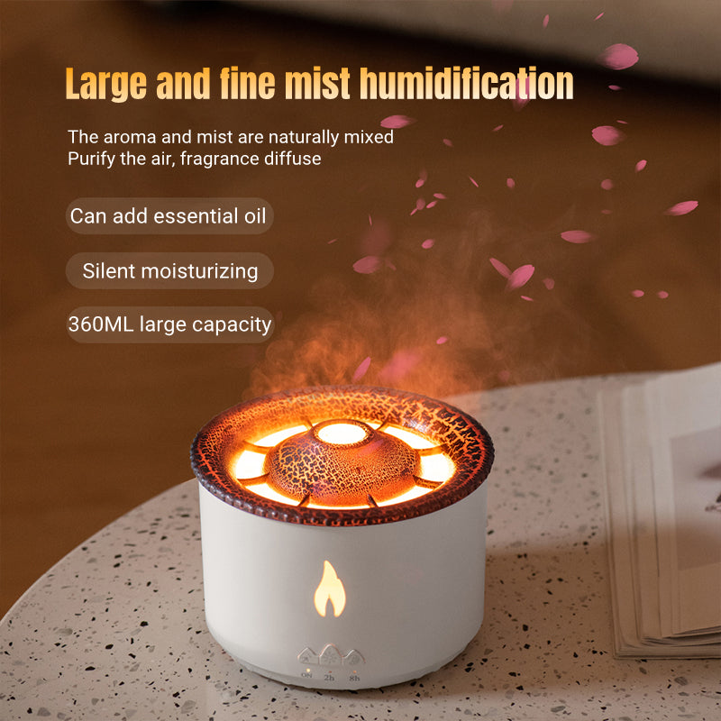 New Creative Ultrasonic Essential Oil Humidifier Volcano Aromatherapy Machine Spray Jellyfish Air Flame Humidifier Diffuser - myETYN