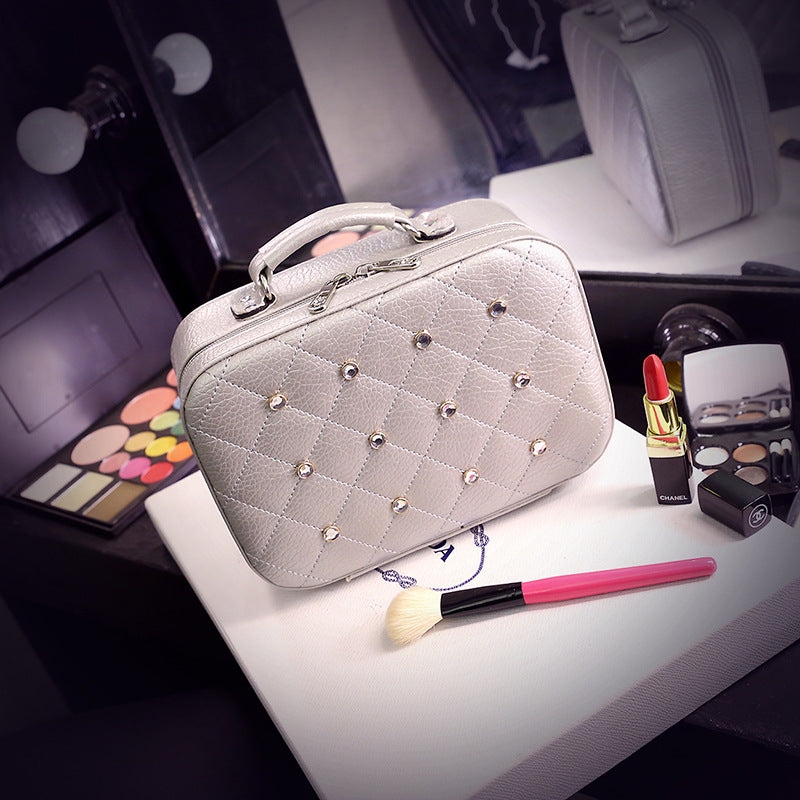 High-end Cosmetic Case With Diamond Cosmetic Bag PU Portable - myETYN