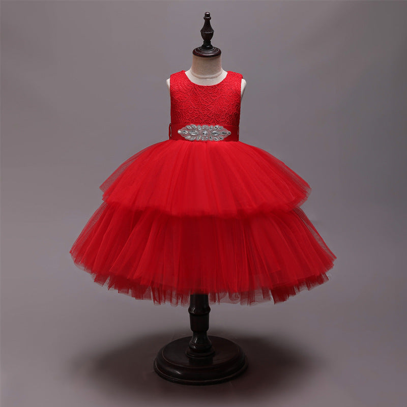 European And American Backless Cake Princess Dress