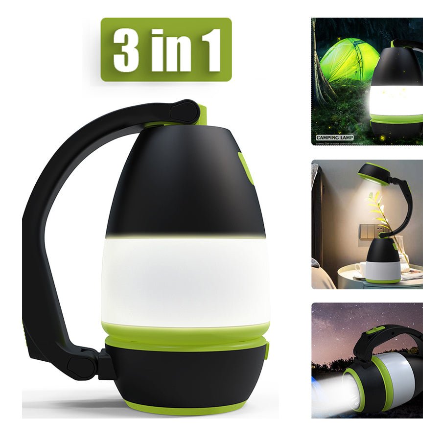 3 In1 Multifunctional Table Lamp Three In One LED Tent Lamp Car Night Light Foldable Emergency Flashlight - myetyn