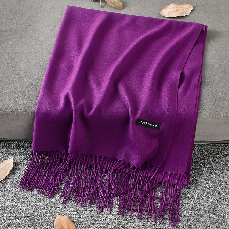 Fashion Simple Solid Color Tassel Scarf Shawl - myETYN