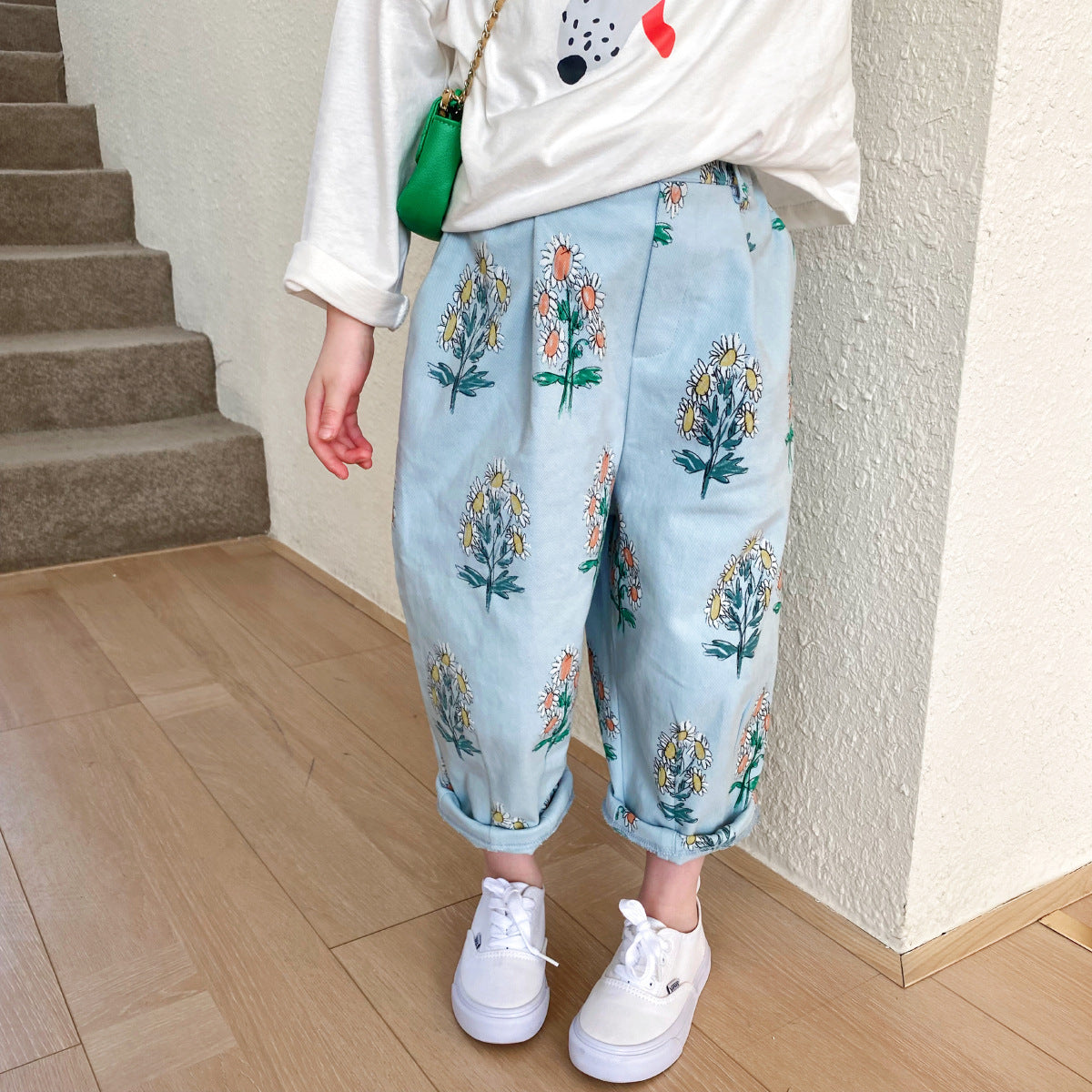 Flower Children's Foreign Style Broken Flower Radish Baby Trousers