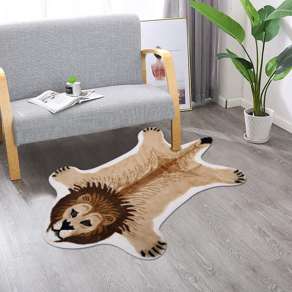 India imported creative animal modeling pure handmade wool carpet bedroom living room leopard lion polar bear