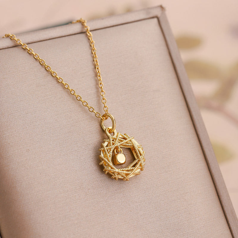 Fashion Gold Circle Net Design Necklace For Women Jewelry