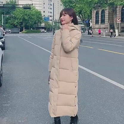 Winter Long Coat – Warm Hooded Thickened Parka Jacket for Women