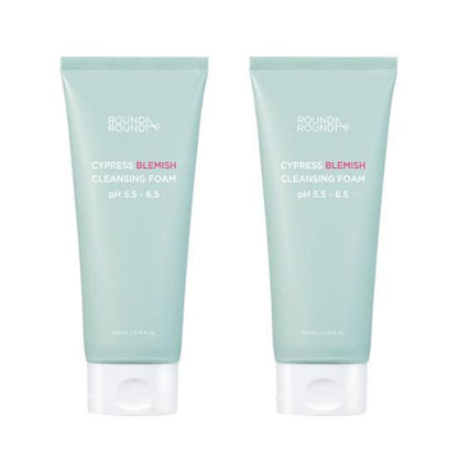 ROUND AROUND Cypress Blemish Cleansing Foam 200ml+200ml (Double SET)