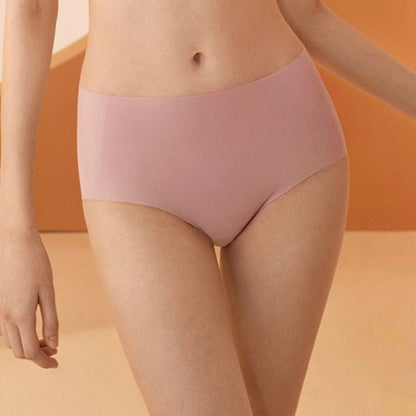 Seamless Nude Feel Underwear Women Mid High Waist Belly Contracting Hip Lifting Purified Cotton Crotch Briefs Underwear - myETYN