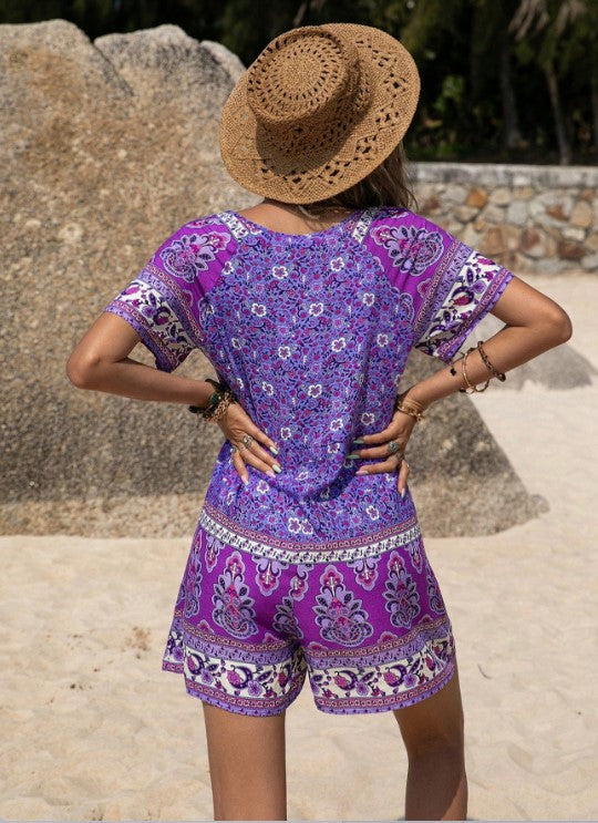 Casual Vacation Women Wear Jumpsuit Printed Pattern Jumpsuit 7