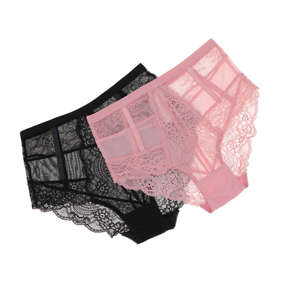 Sexy Seduction Lace Ultra Thin See Through Women High Waist Underwear - myETYN