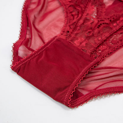 Year of Birth Red Underwear Lace Sexy Underwear Women Ultra Thin Transparent Temptation Briefs Cotton Crotch - myETYN