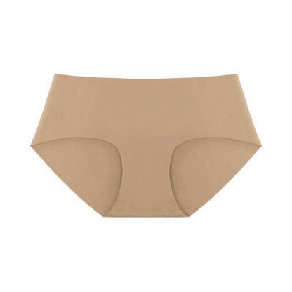 Korean Seamless Underwear Women Mid Length Low Waist Hip Wrapped Simple Nude Feel Comfortable Women Briefs Panties - myETYN