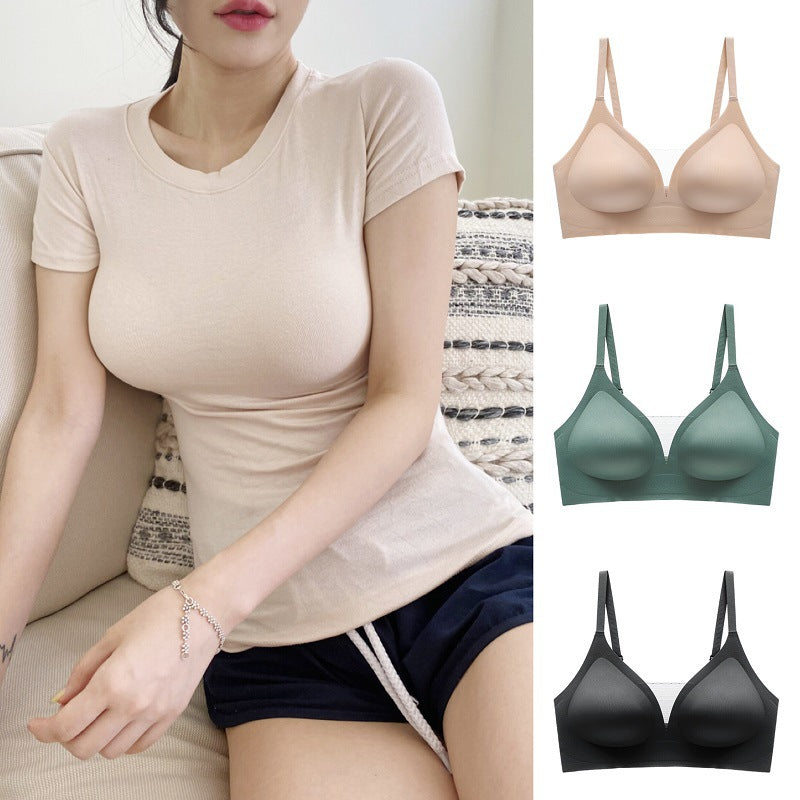 Women Korean Expanded Bra Thin Comfortable Small Size Thickened Push up to Show Big Waist Thin Seamless Bra - myETYN